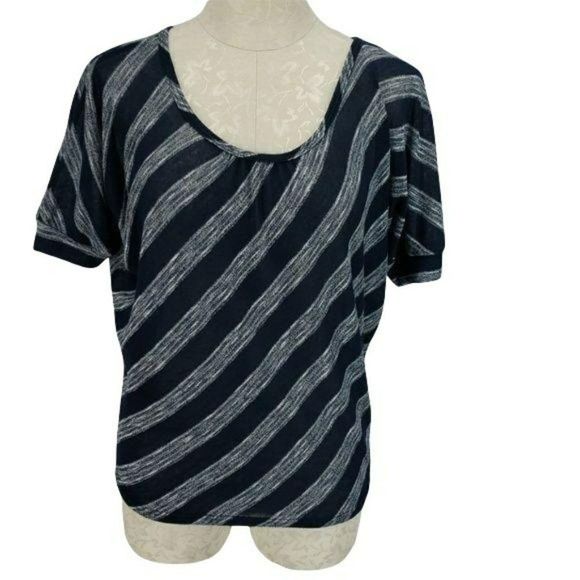 Carol Rose striped dolman sleeve medium top blouse - Picture 1 of 6